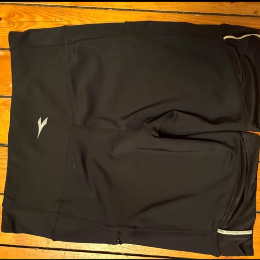 Diadora Black Athletic Shorts with Reflective Accents